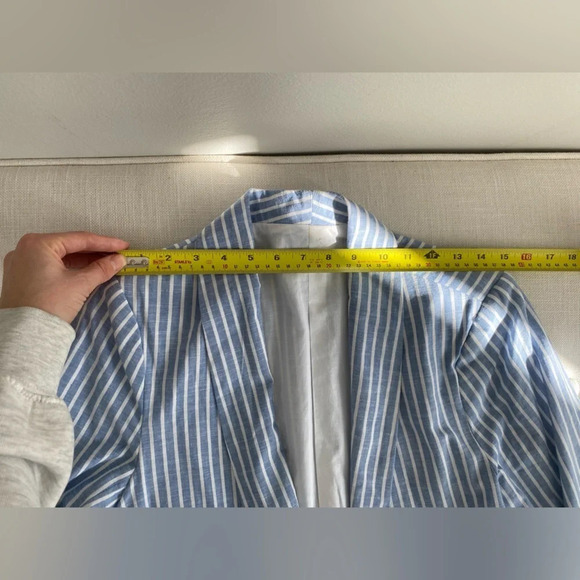 ESQUALO 100% Cotton Striped Nautical coastal Blazer Size M-L (See decription) - Picture 10 of 12